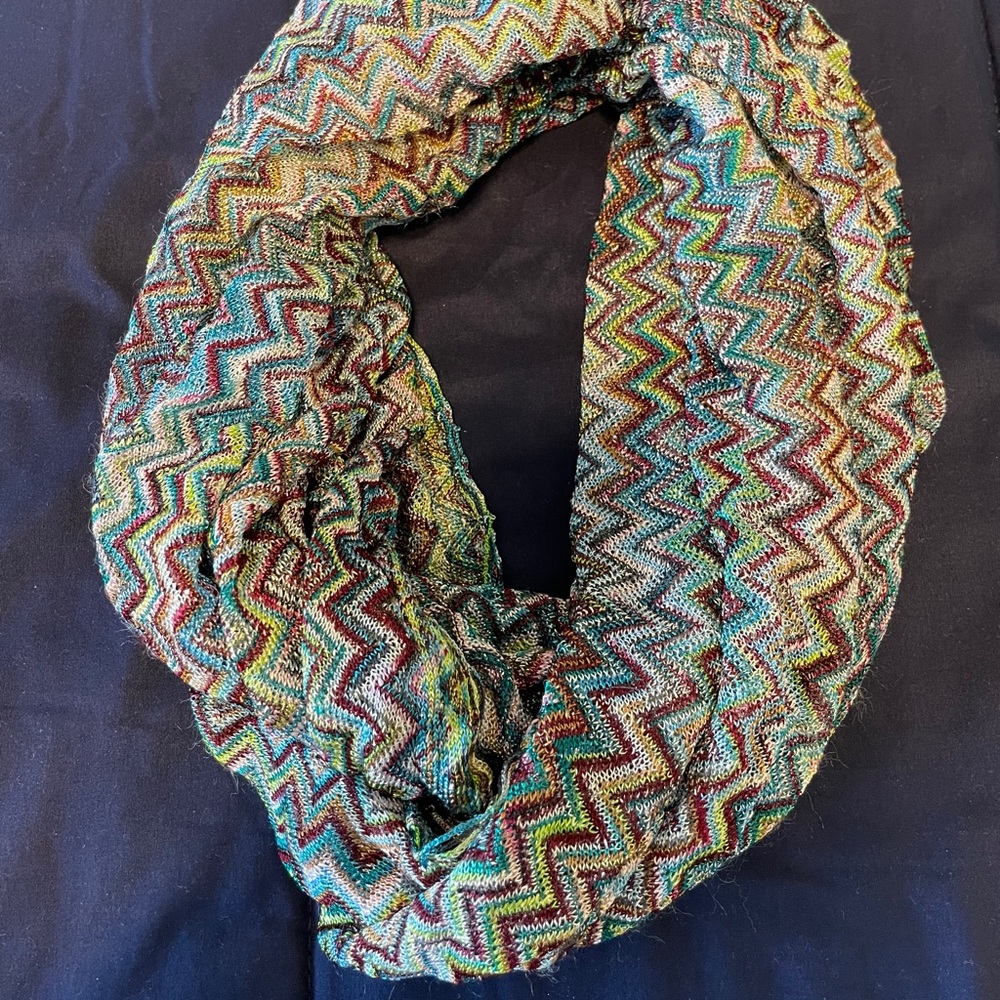 Multicolored chevron scarf
